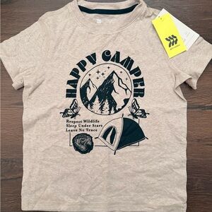 NEW All in Motion Kids Tan 'Happy Camper' Top